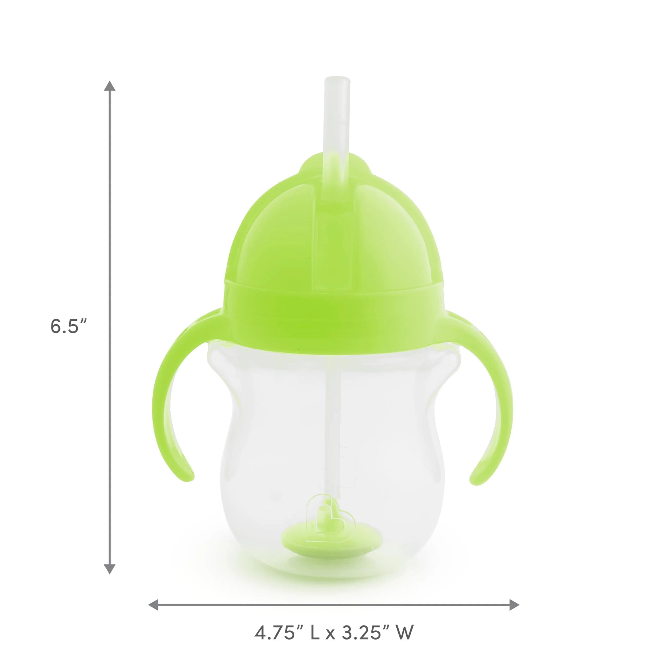 Munchkin Any Angle Sippy Cup for Toddlers, Spill Proof Weighted Straw Cup with Transition Handles for Babies 6 Months and Up, 200ml (7 Ounce), Green | BPA-Free & Easy-Clean - view 6