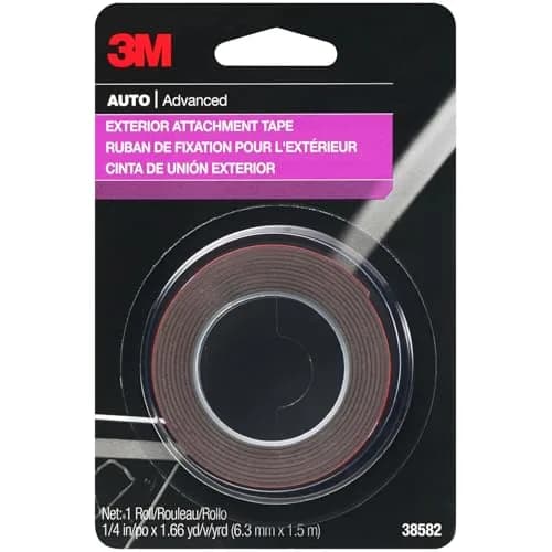3M Auto Exterior Attachment Tape, 1/4 in x 5 ft | Heavy Duty Double-Sided Automotive Tape for Car Trim & Badges thumbnail 1