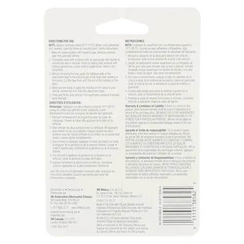 3M Auto Exterior Attachment Tape, 1/4 in x 5 ft | Heavy Duty Double-Sided Automotive Tape for Car Trim & Badges thumbnail 4