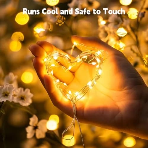 Minetom Warm White LED String Lights 33ft (10m) | 100 LEDs, IP44 Waterproof, Flexible Copper Wire thumbnail 2