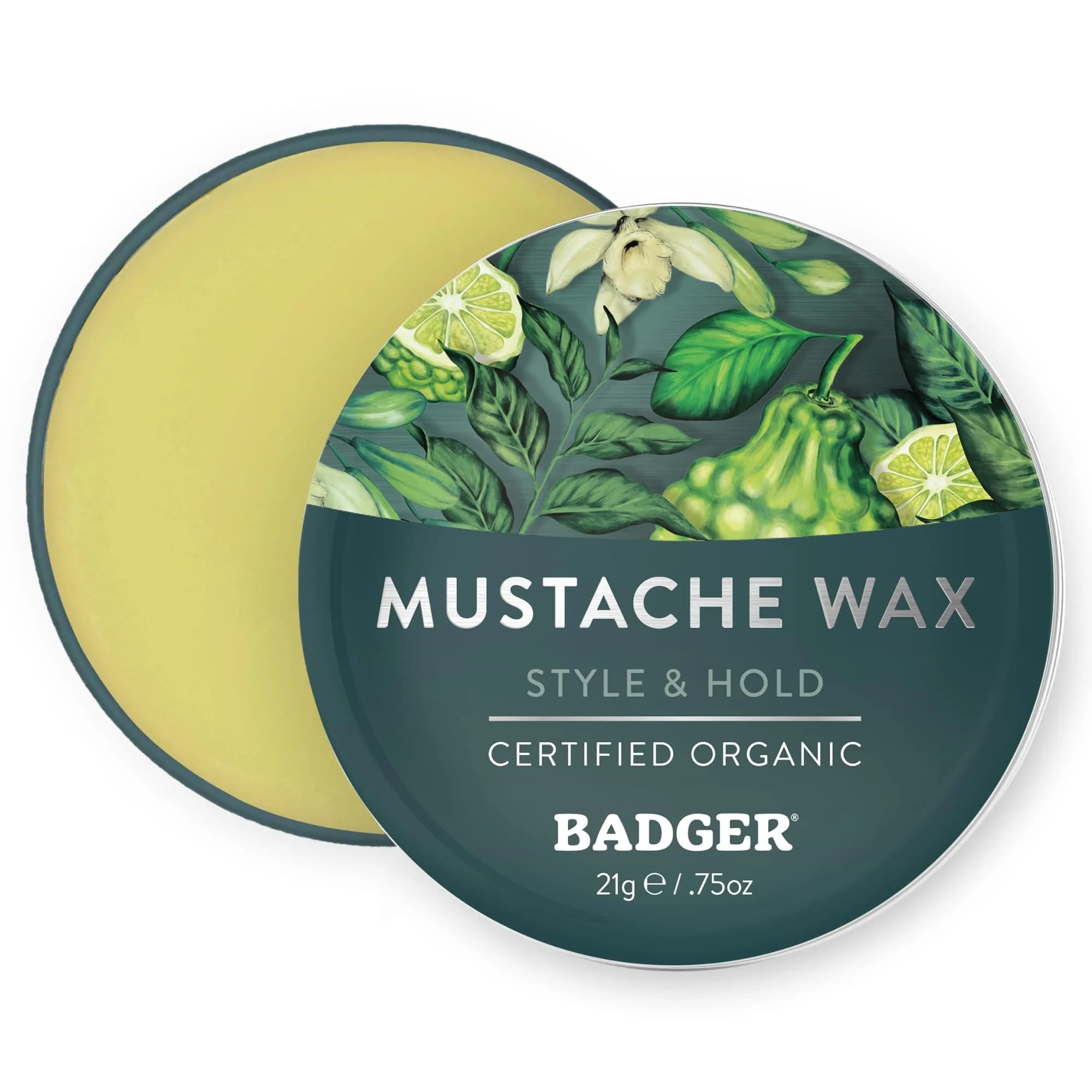 Badger Organic Mustache & Beard Wax Medium Hold 21.3ml (0.75 oz) | Natural Styling for Men