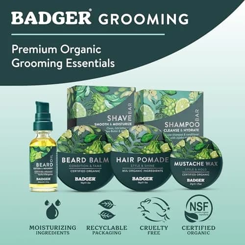 Badger Organic Mustache & Beard Wax Medium Hold 21.3ml (0.75 oz) | Natural Styling for Men thumbnail 4