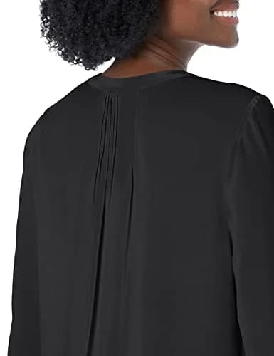NYDJ Women’s Three-Quarter Sleeve Pintuck Blouse | Classic Lightweight Top thumbnail 3