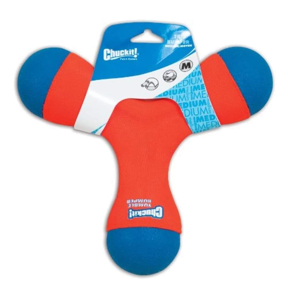 Chuckit! Tri-Bumper Fetch & Tug Dog Toy Medium | Tumbles, Floats, High-Visibility - view 3
