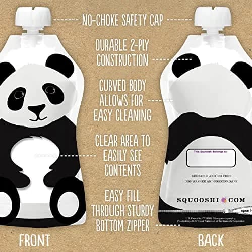 SQUOOSHI Reusable Baby Food Pouches 6 Pack | Eco-Friendly, BPA-Free, Travel-Ready thumbnail 5