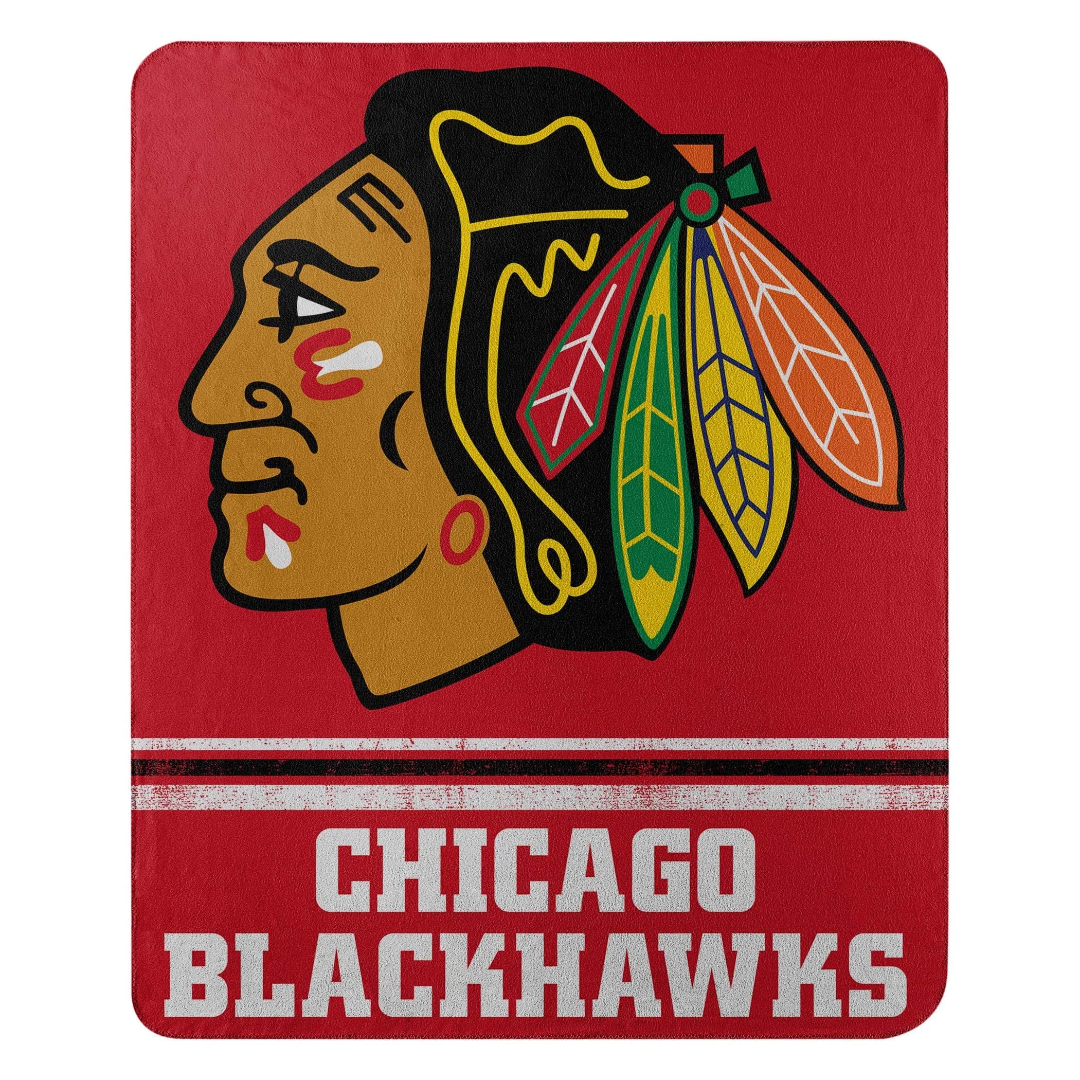 Northwest Chicago Blackhawks Fleece Throw Blanket 50" x 60" | Officially Licensed NHL Fan Gear