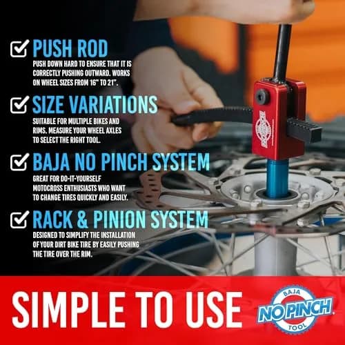 BAJA NO PINCH Ultimate Kit Dirt Bike Tire Changer Tool 16-21 in | Effortless, Durable, USA-Designed thumbnail 4