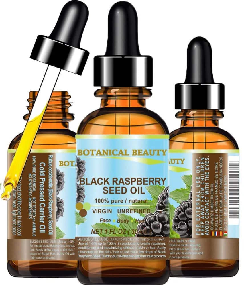 Botanical Beauty Black Raspberry Seed Oil 30 ml | Pure, Cold Pressed, Natural Moisturizer for Face, Skin, Hair