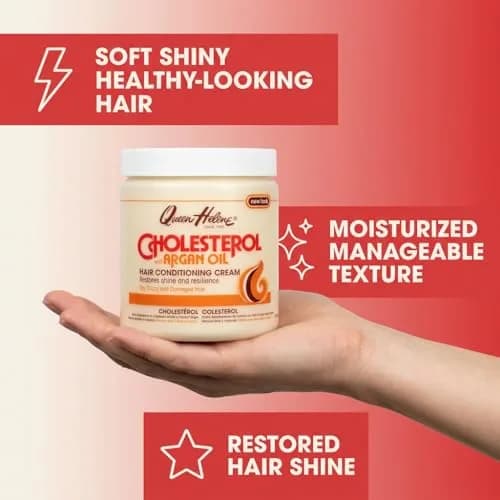Queen Helene Cholesterol Hair Conditioning Creme with Argan Oil 443ml (15 oz) | Deep Repair for Dry, Brittle Hair thumbnail 8