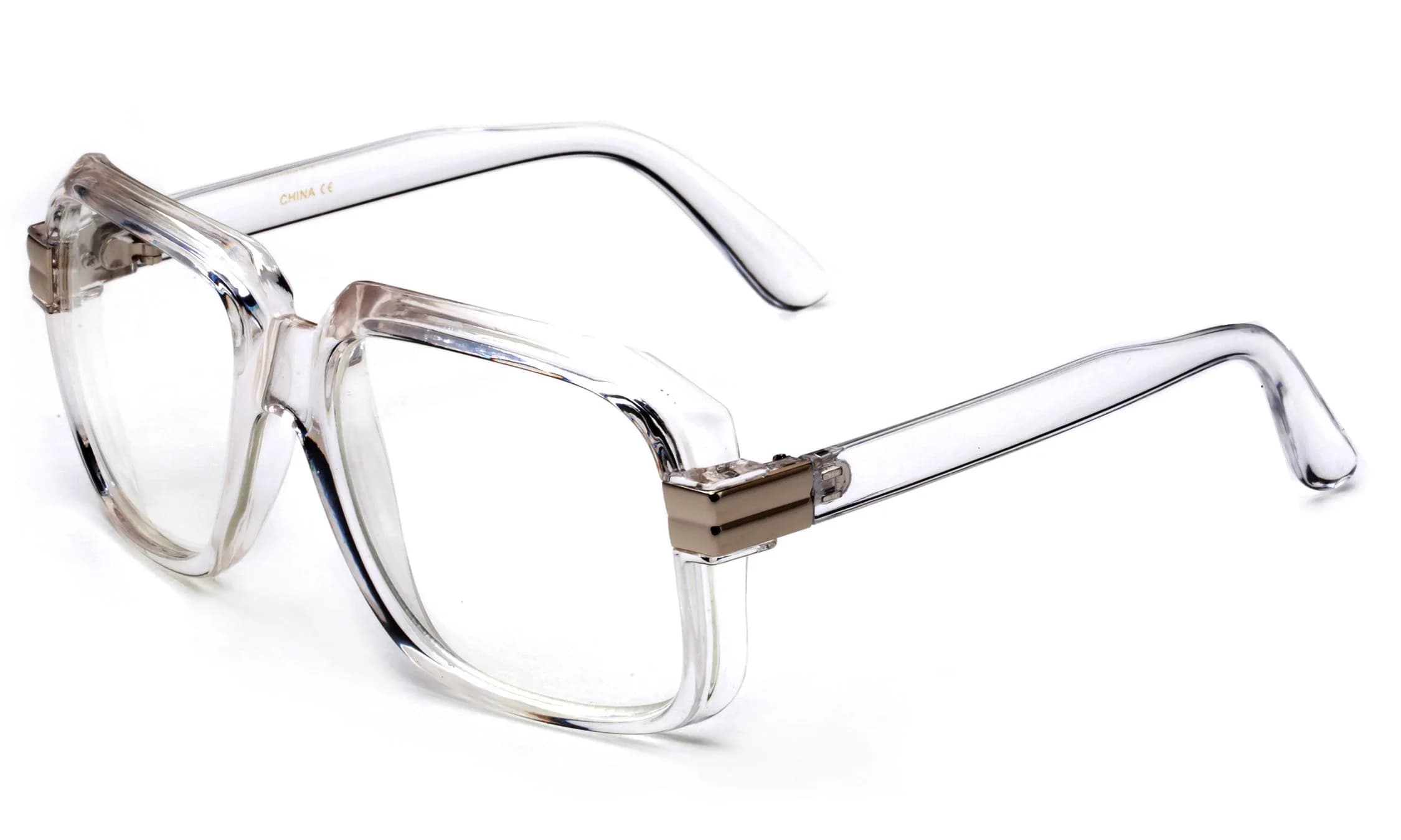 Newbee Fashion - 80's Old School Rapper Hip Hop DJ Glasses | Retro Unisex Eyewear — Clear/Silver V2