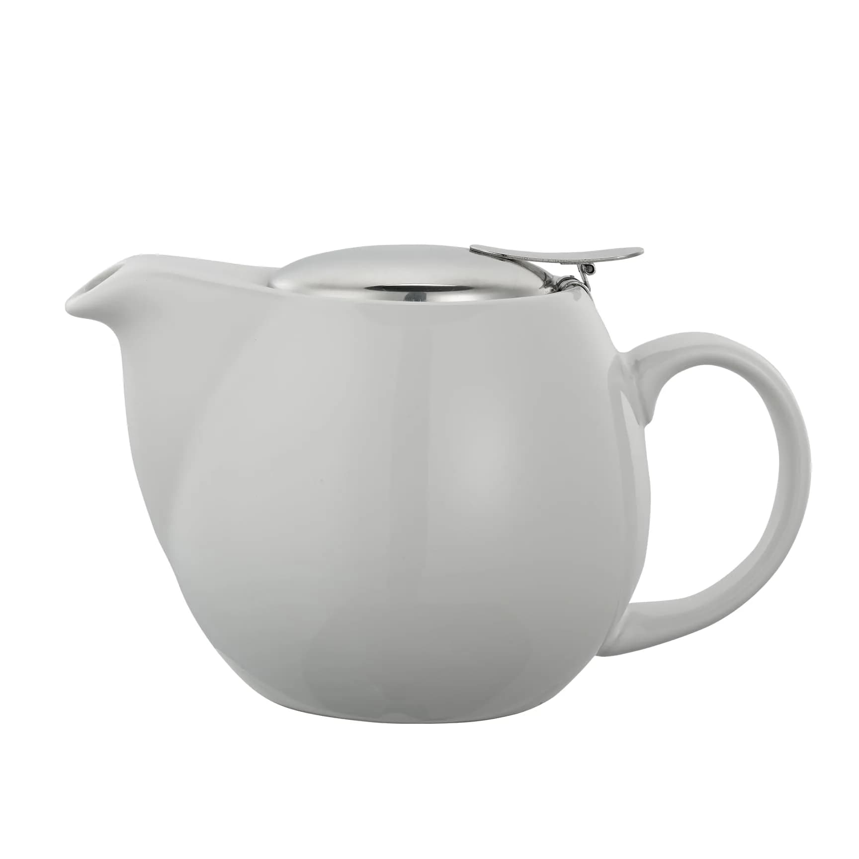 Service Ideas Ceramic Teapot with Removable Infuser 16 oz | Elegant White, Classic Design - main product image