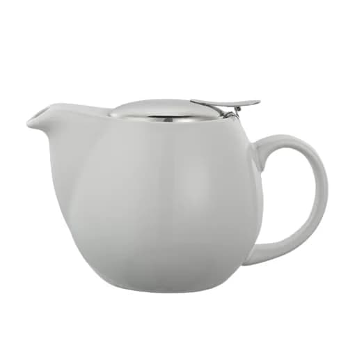 Service Ideas Ceramic Teapot with Removable Infuser 16 oz | Elegant White, Classic Design thumbnail 1