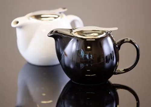 Service Ideas Ceramic Teapot with Removable Infuser 16 oz | Elegant White, Classic Design thumbnail 2