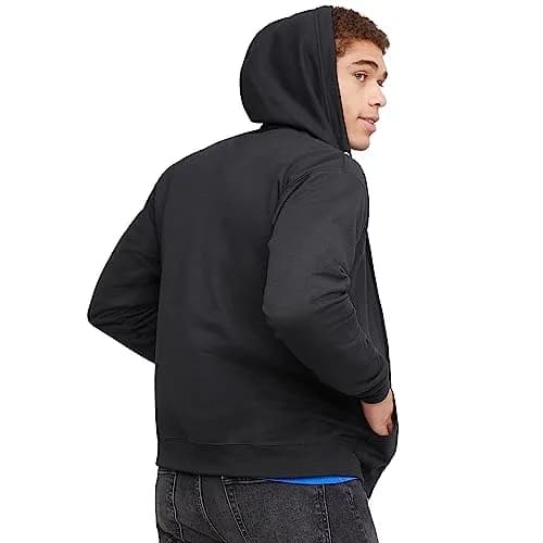 Hanes Men's Ecosmart Fleece Full-Zip Hoodie | Medium (380g), Black thumbnail 2