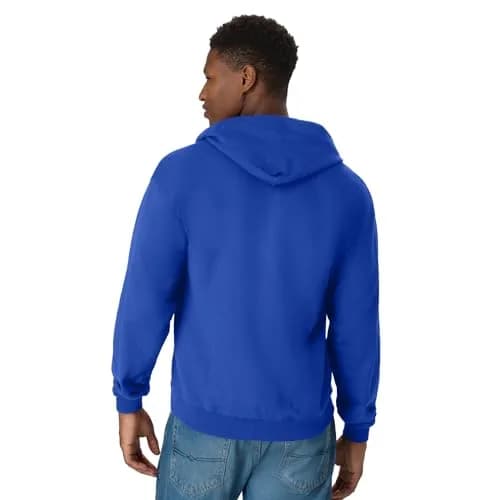 Hanes Mens Hoodie Ecosmart Fleece Full-zip Deep Royal S | Casual Athletic Hoodie for Men thumbnail 2