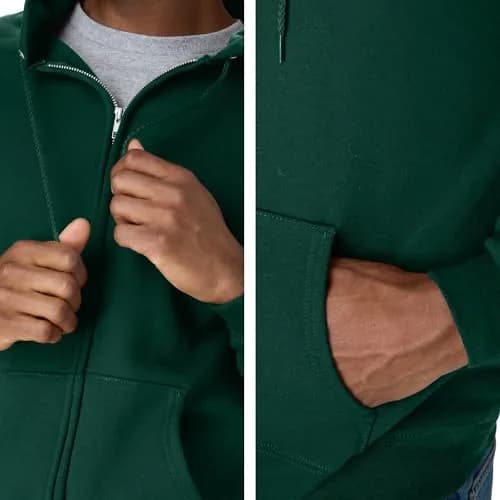 Hanes Full-zip Eco-smart Hoodie XX-Large Deep Forest | Dependable Comfort & Versatility thumbnail 5