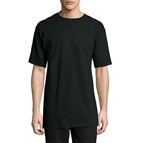 Hanes Men's Short Sleeve Beefy-T (Pack of 2), Black, X-Large | Heavyweight Cotton T-Shirt for Men thumbnail 2