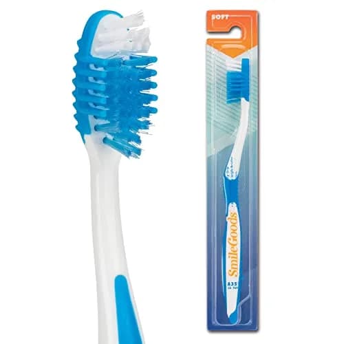 Practicon SmileGoods A351 Toothbrush 35 Tuft Soft Bristle | Individually Packaged, Assorted Colors, Bulk Pack of 72 thumbnail 1