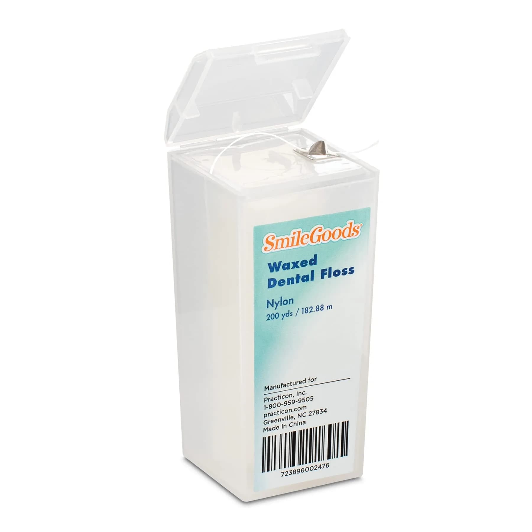 Practicon SmileGoods Waxed Dental Floss 200 Yard | Shred-Resistant Nylon - main product image