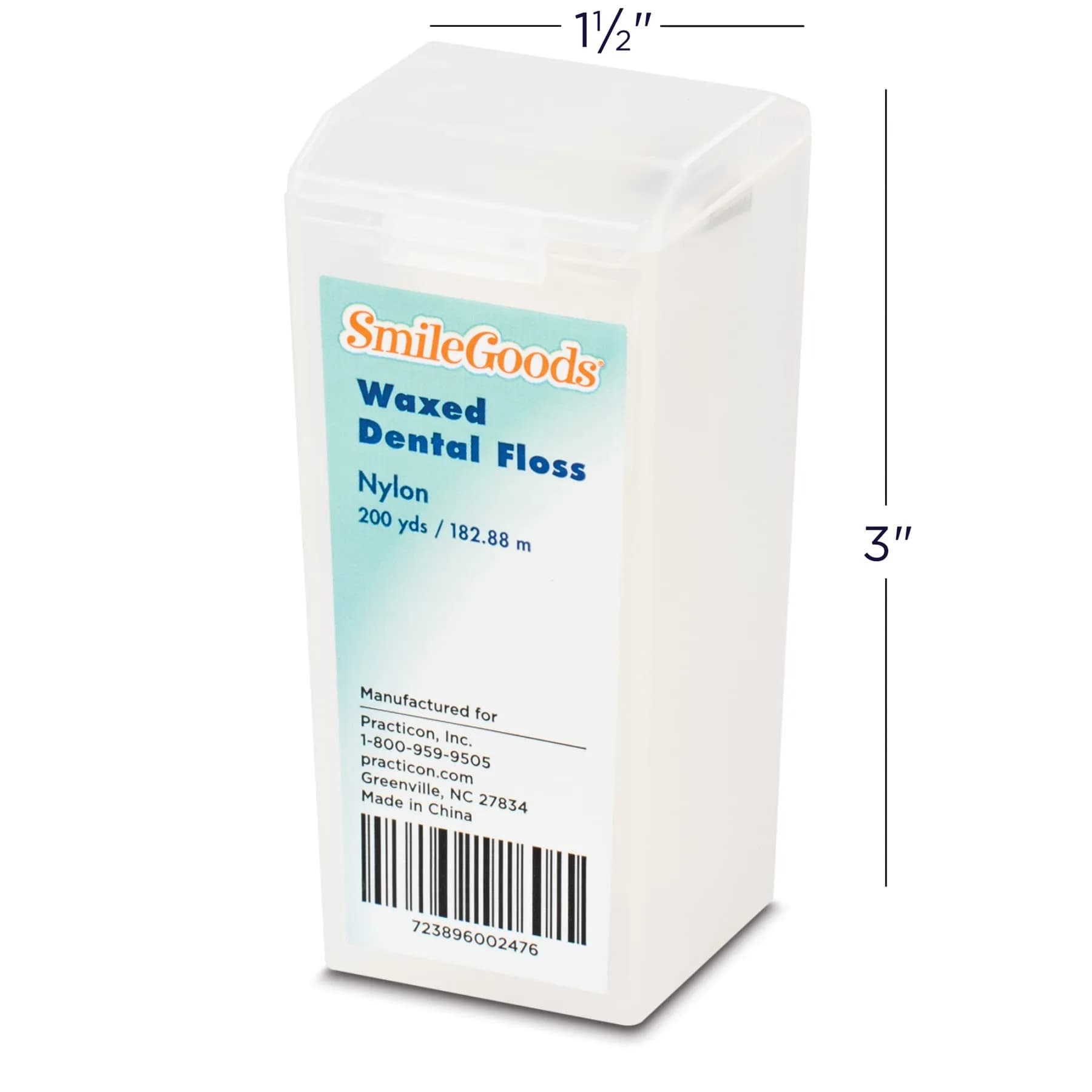 Practicon SmileGoods Waxed Dental Floss 200 Yard | Shred-Resistant Nylon - view 3