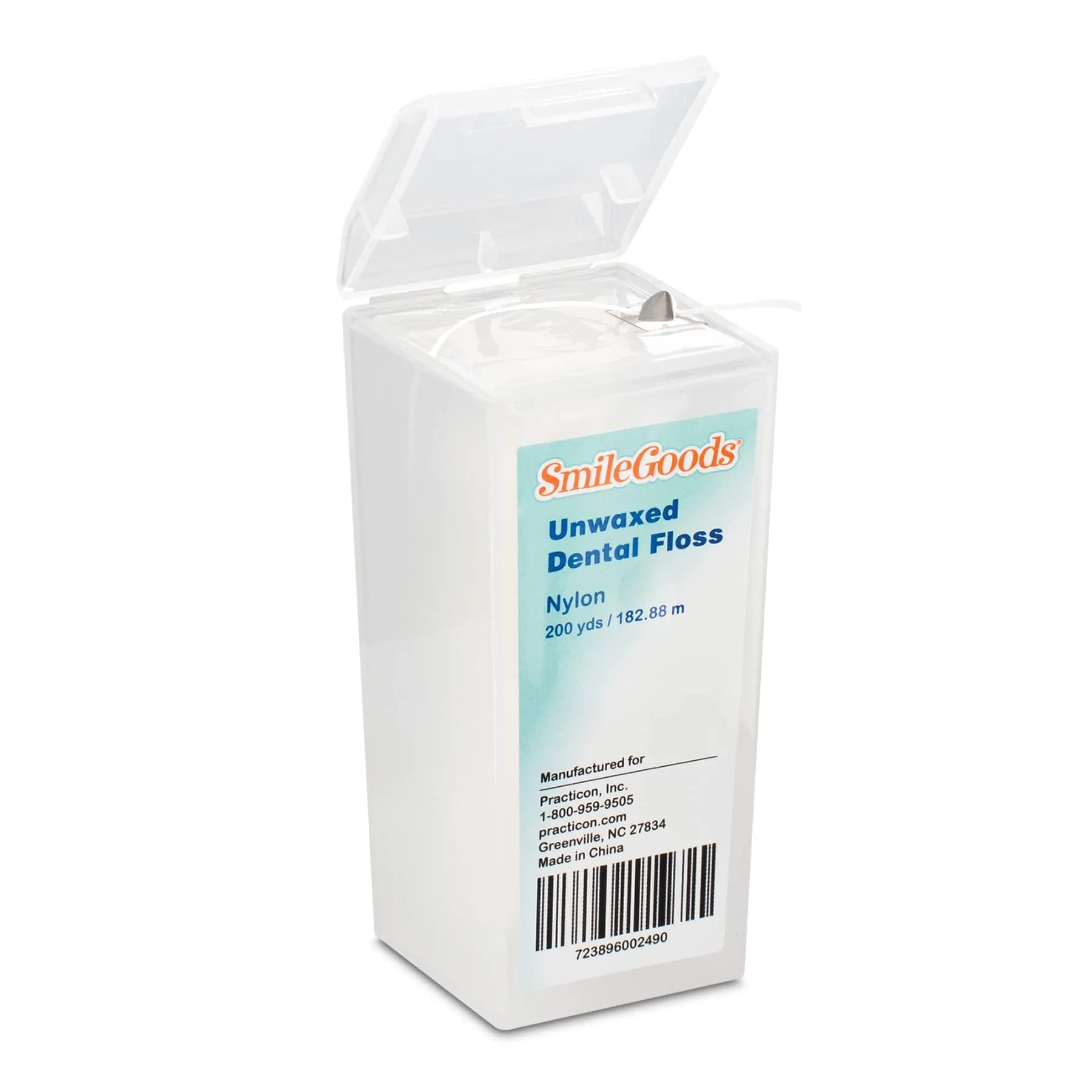 Practicon SmileGoods Unwaxed Dental Floss 600 ft (182.88 m) | Shred Resistant Nylon - main product image