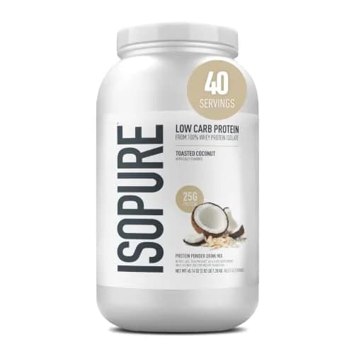Isopure Low Carb Whey Isolate Protein Powder, Toasted Coconut 3 lb | 25g Protein, Zero Sugar, Immune Support thumbnail 1