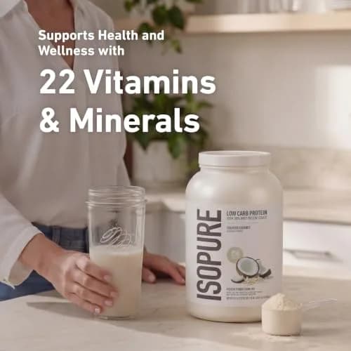 Isopure Low Carb Whey Isolate Protein Powder, Toasted Coconut 3 lb | 25g Protein, Zero Sugar, Immune Support thumbnail 7