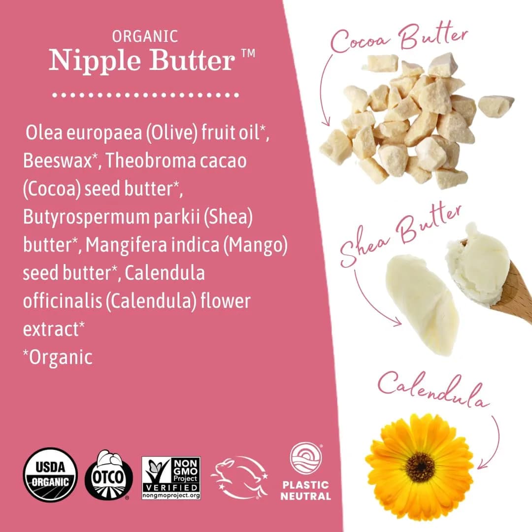 Earth Mama Nipple Butter & Diaper Balm Bundle - Pack of 2 | Organic Lanolin-Free Nipple Cream & Baby Skin Salve - view 6