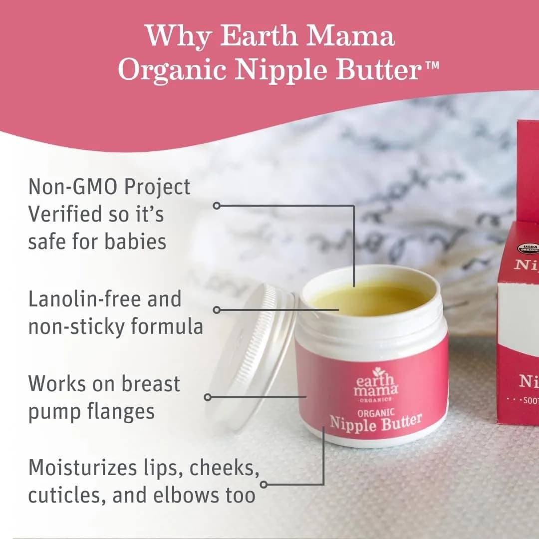Earth Mama Nipple Butter & Diaper Balm Bundle - Pack of 2 | Organic Lanolin-Free Nipple Cream & Baby Skin Salve - view 2