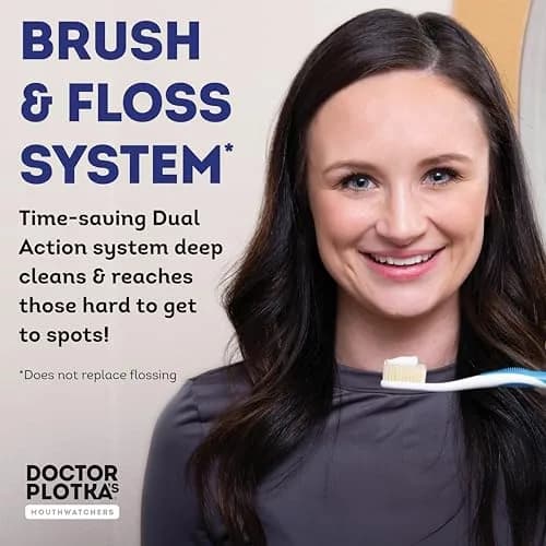 MOUTHWATCHERS Soft Flossing Manual Toothbrush, Family Pack, 4 Adult 2 Kids | Dual-Layered Bristles for Deep Clean thumbnail 3