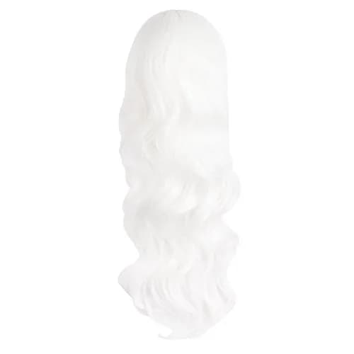 MapofBeauty White Long Wavy Side Bangs Cosplay Wig 60 cm (24 Inch) | Heat Resistant Synthetic Fiber thumbnail 4