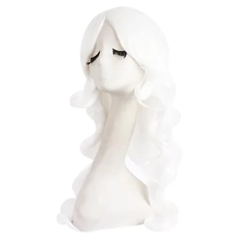 MapofBeauty White Long Wavy Side Bangs Cosplay Wig 60 cm (24 Inch) | Heat Resistant Synthetic Fiber thumbnail 3