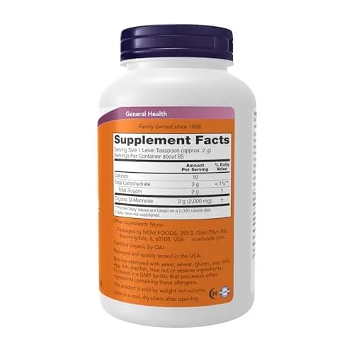 NOW Organic D-Mannose Powder 6 oz (170 g) | Supports Healthy Urinary Tract & Bladder Function thumbnail 2