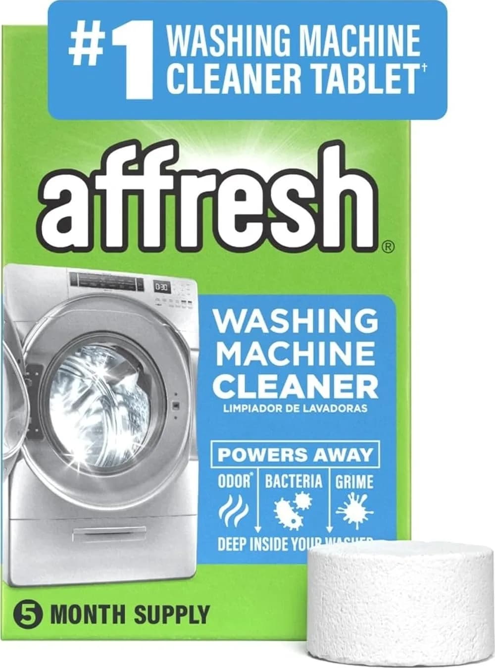 Affresh Washing Machine Cleaner Tablets, 5 Count | Eliminates Odors & Grime - main product image
