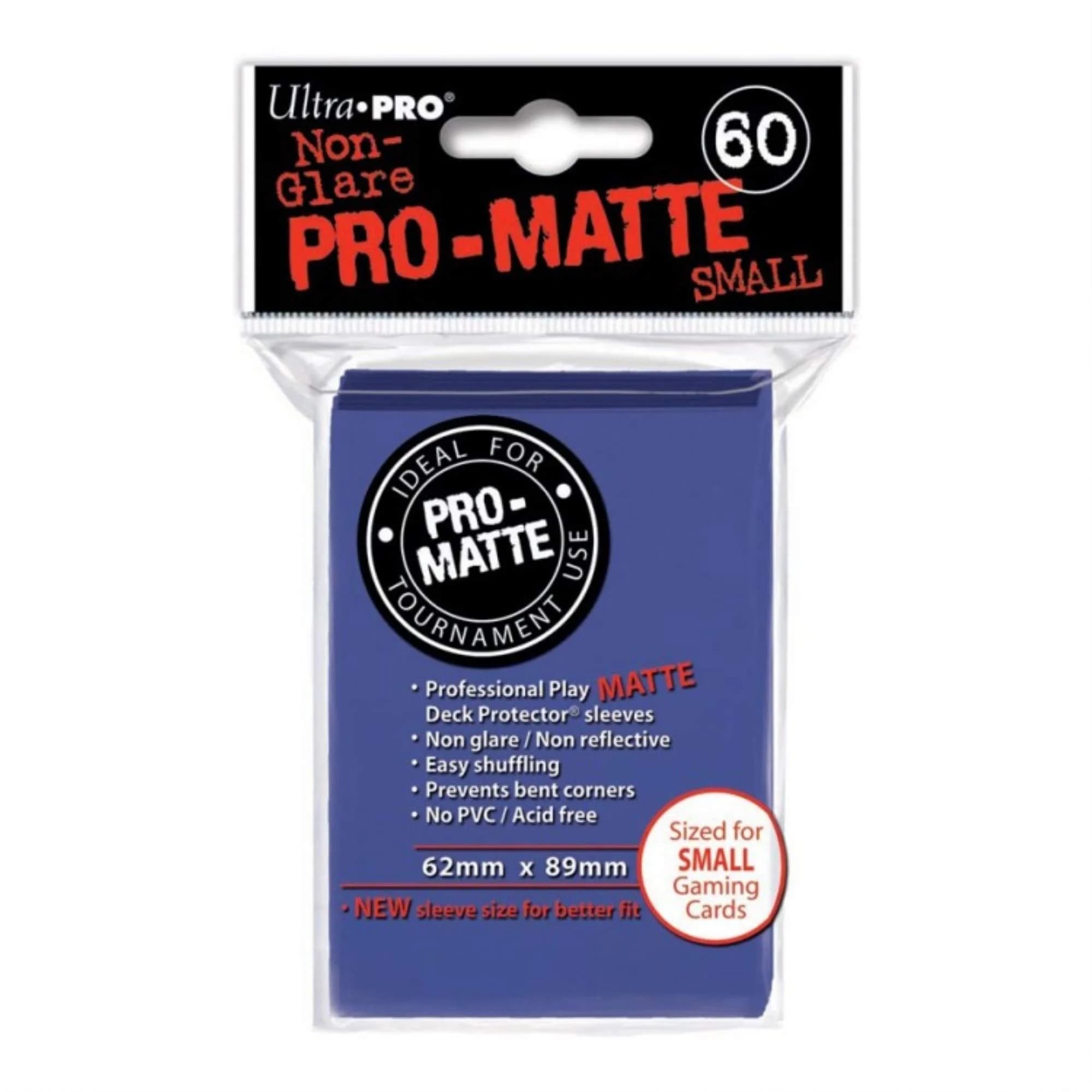 Ultra Pro Pro Matte Small Sleeve 62mm x 89mm | Acid-Free, Archival Safe, 60 Sleeves — Blue