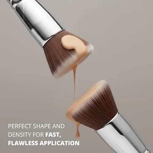 Lamora Flat Top Kabuki Foundation Brush - Black | Dense Synthetic Bristles for Flawless Makeup Application thumbnail 9