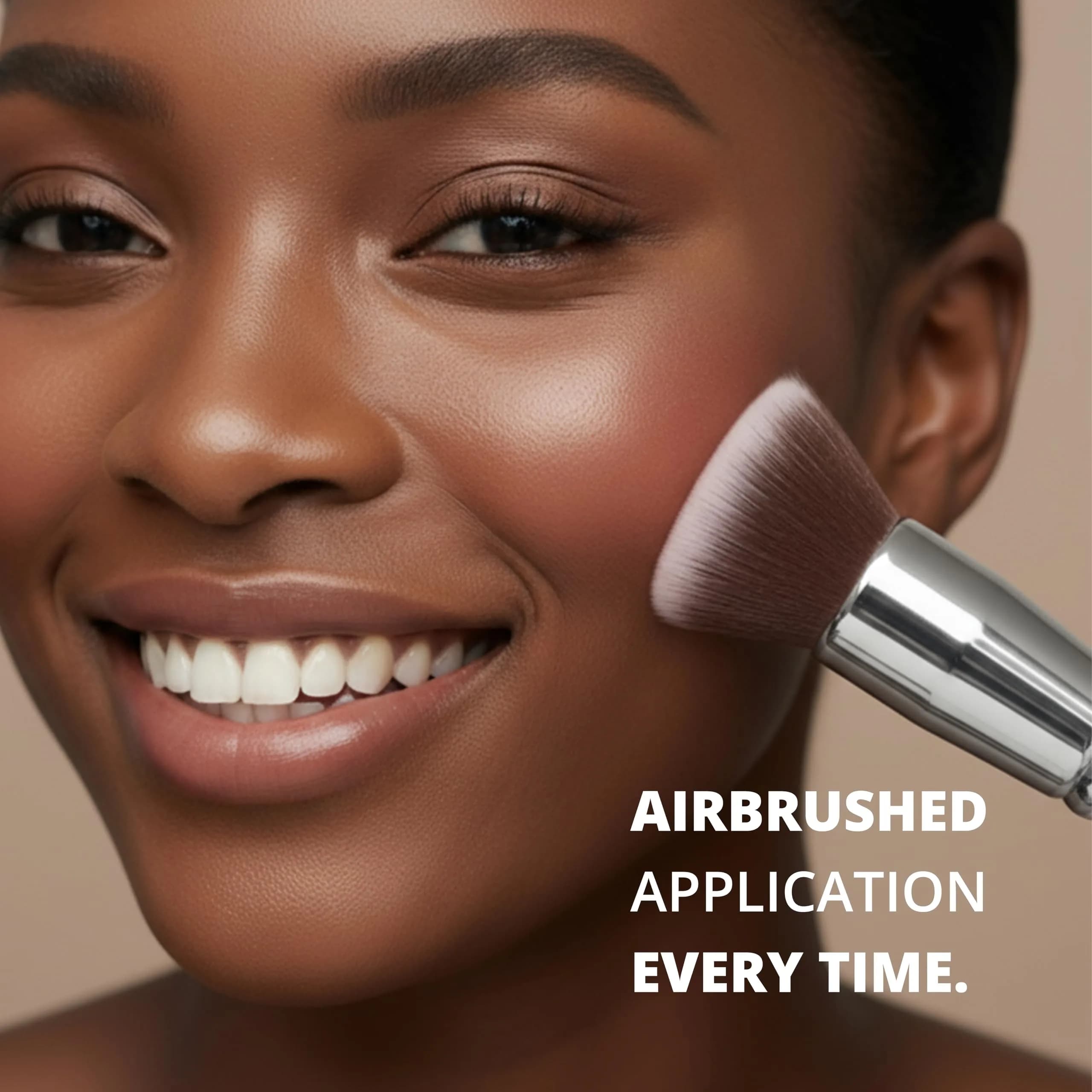 Lamora Flat Top Kabuki Foundation Brush - Black | Dense Synthetic Bristles for Flawless Makeup Application - view 2