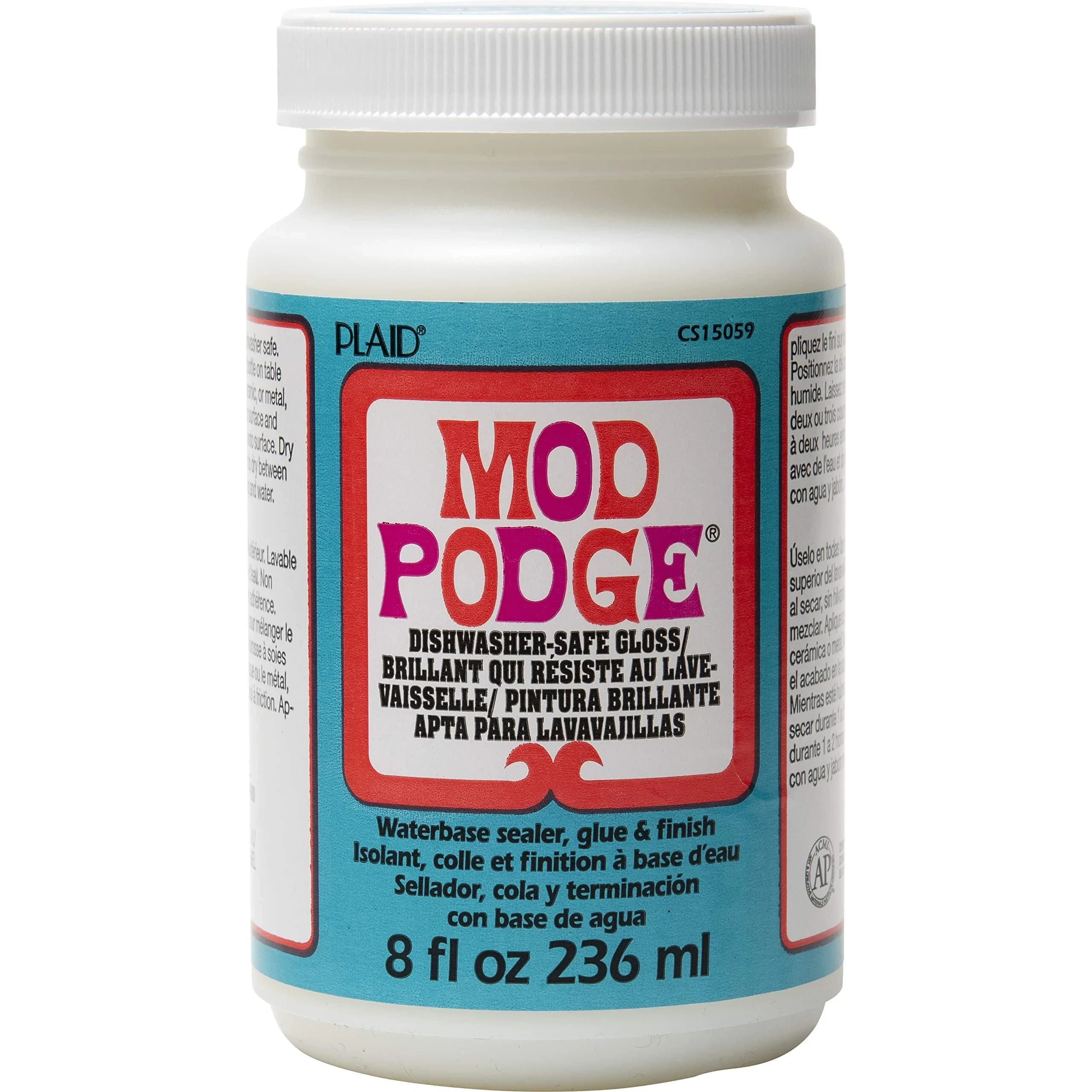 Mod Podge Dishwasher Safe Waterbased Sealer Glue and Finish 237ml (8 fl oz) | Glossy Finish for Decoupage Projects