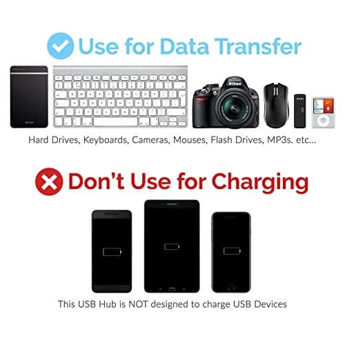 Sabrent 4-Port USB 3.0 Hub with Individual Power Switches & LED Indicators (HB-UM43) | 5Gbps Data Transfer thumbnail 7