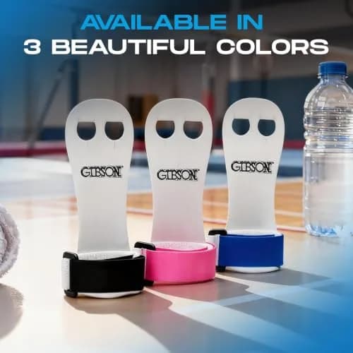 Gibson Athletic Rainbow Gymnastics Grips for Beginners, Medium, 2-Pack | Leather Hand Protection with Hook & Loop Closure thumbnail 9