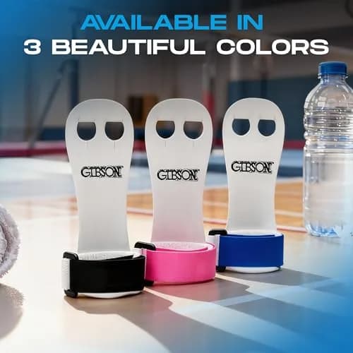 Gibson Athletic Rainbow Gymnastics Grips for Beginners, Large, Pink | Leather Hand Protection for Bar Work thumbnail 6