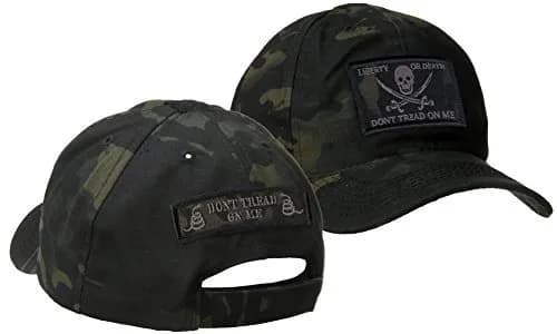 Gadsden and Culpeper Multicam-Black Tactical Patch & Hat Bundle (Calico Jack/DTOM Patches) | Embroidered Fitted Baseball Cap thumbnail 1