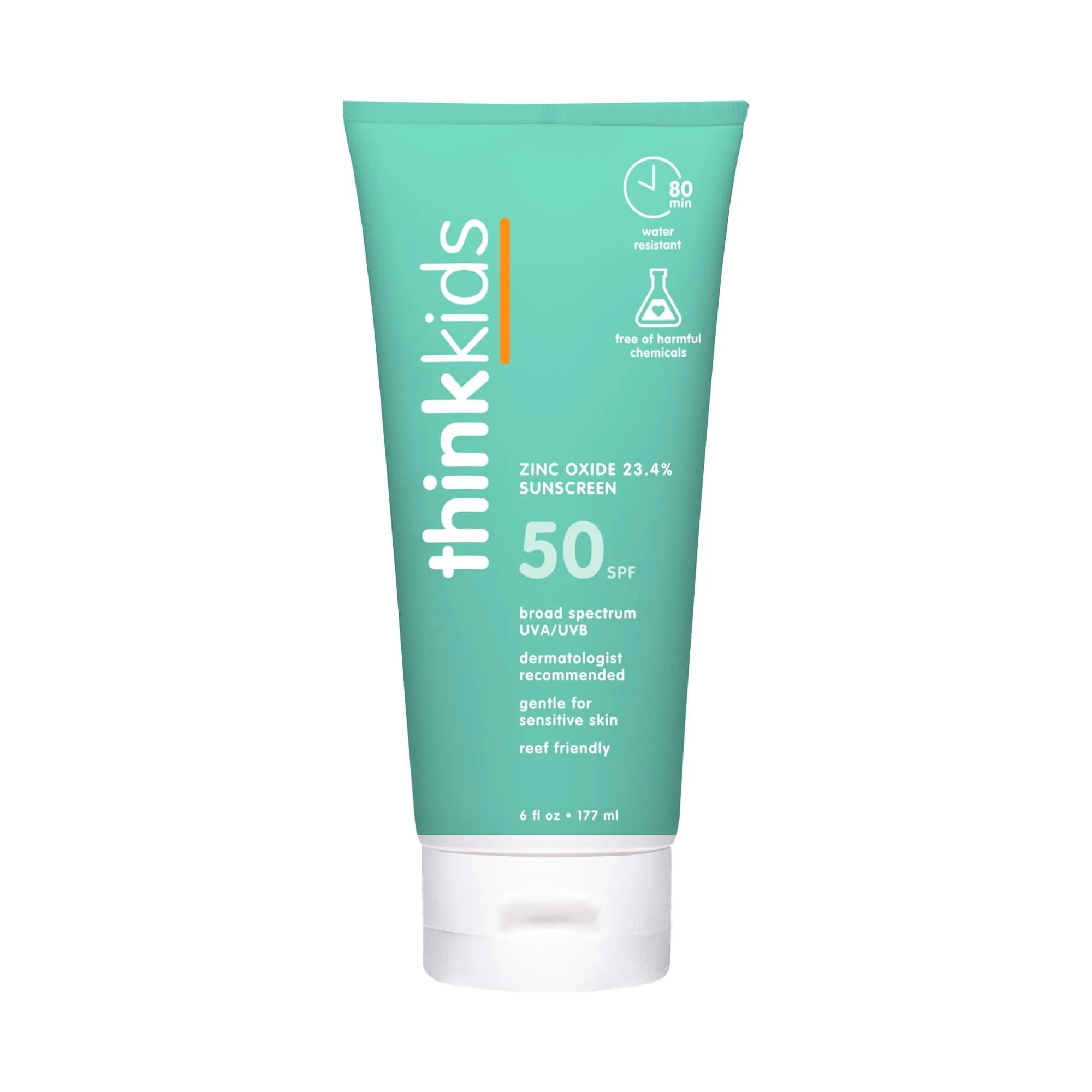 Thinkkids SPF 50+ Mineral Sunscreen, 175ml (6 Fl Oz) | Natural Baby Mineral Sunscreen for Sensitive Skin - main product image