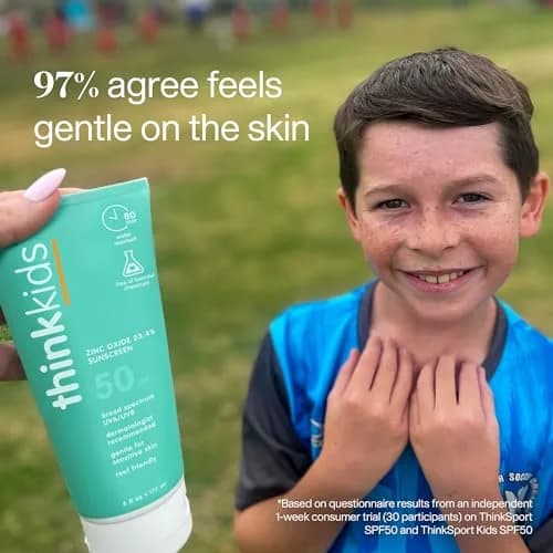 Thinkkids Kids Sunscreen SPF 50+ Mineral Formula 177ml (6 Fl Oz) | Water Resistant & Reef Safe thumbnail 3