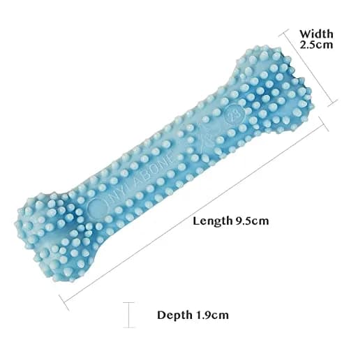 Nylabone Puppy Chew Blue Textured Teething Dog Bone X-Small | Soothes Gums & Cleans Teeth thumbnail 3