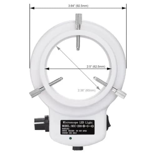 AmScope LED-144W-ZK 144 LED Ring Light Illuminator White | Adjustable Shadow-Free Illumination thumbnail 3