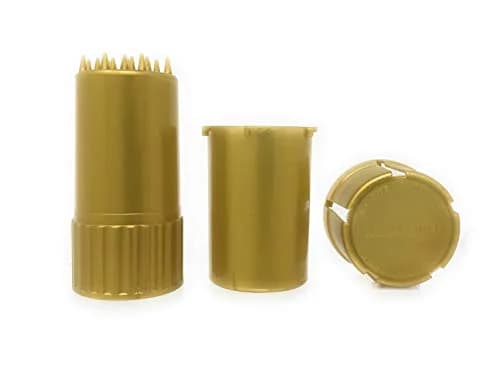 MedTainer Gold Storage Container with Built-In Grinder - 4.5cm W x 9cm H (1.6" x 3.6") thumbnail 2