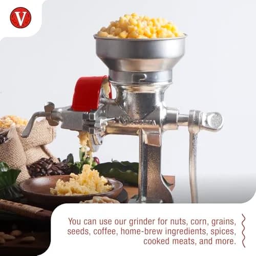 Victoria Manual Cast Iron Grain Mill 1200g with Low Hopper | Durable Hand-Crank Food Grinder thumbnail 7
