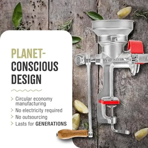 Victoria Manual Cast Iron Grain Mill 1200g with Low Hopper | Durable Hand-Crank Food Grinder thumbnail 11