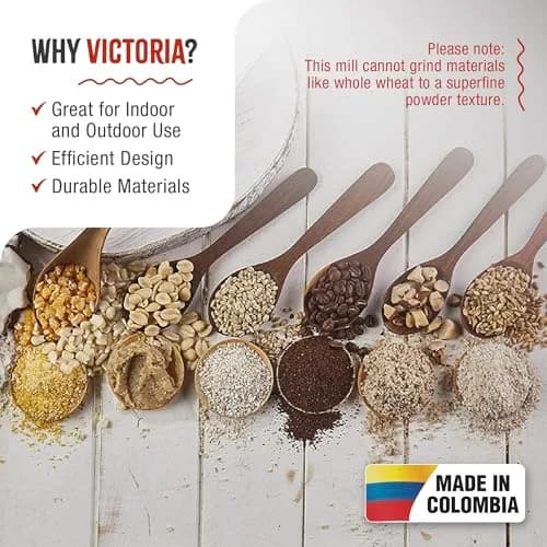 Victoria Manual Cast Iron Grain Mill 1200g with Low Hopper | Durable Hand-Crank Food Grinder thumbnail 4